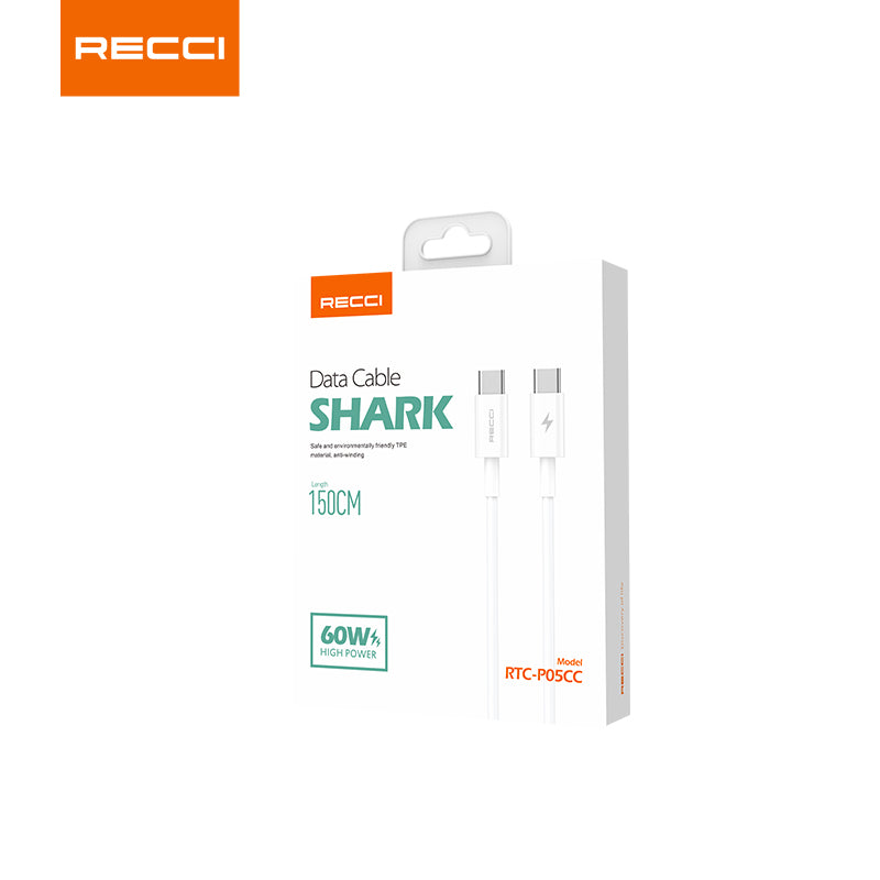 Charging Cable 2 Ports Type-C RTC-P05CC White