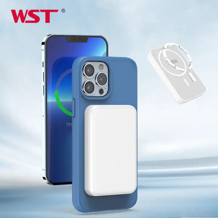 WST power bank with ce fc Wireless magnetic power bank custom logo universal portable power bank charger