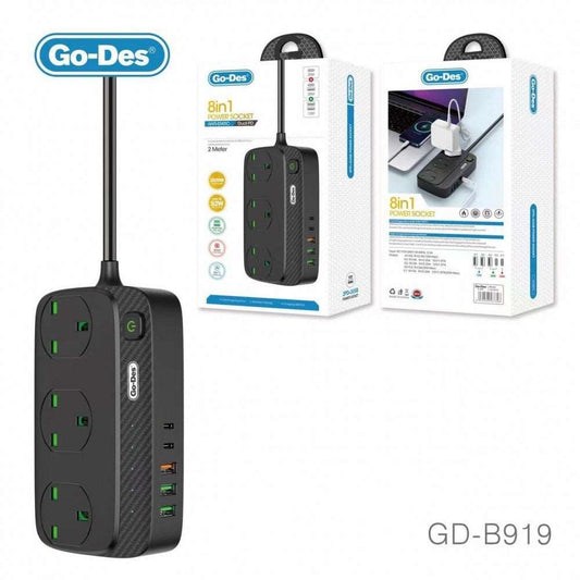 Smart connection supports 8 charging ports that support PD feature GO-DES B919