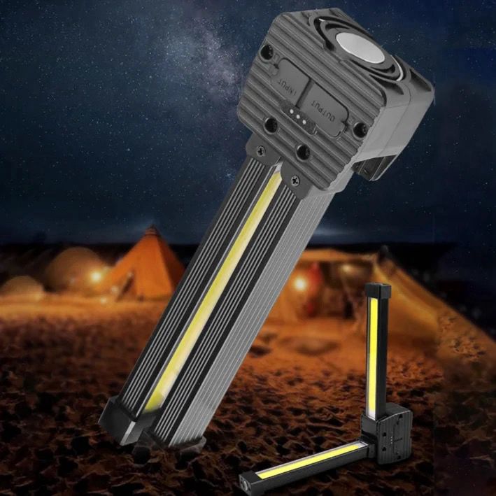Work Light Foldable LED Battery Rechargeable USB with Magnet Work Lamp LED Workshop Lamp 5 Light Modes Hand Lamp COB Inspection Lights with Hook for Car Repair Workshop Camping Emergency Lighting