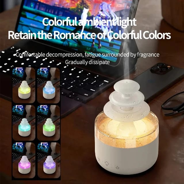 Aroma Diffuser Rain Cloud 7 Color Night Light Waterfall Air Humidifier Essential Oil Diffuser Water Drop Aromatherapy For Home